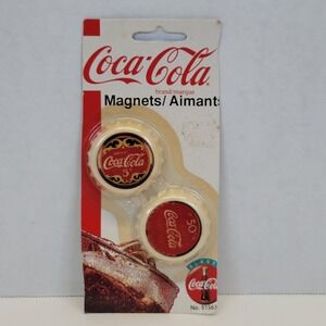 Vintage Coca Cola Collectible Series Magnets New In Package Bottle Cap 1997